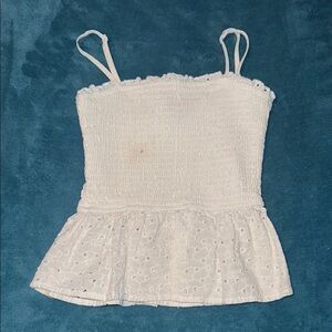 art class White Eyelet Tank Top